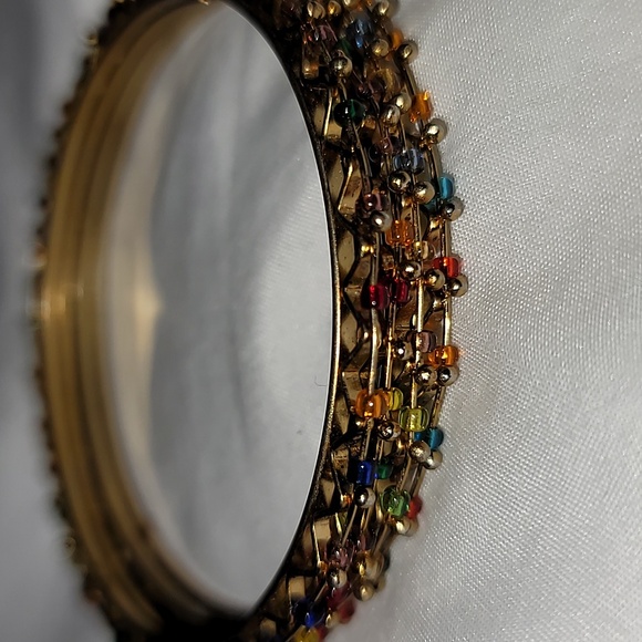 Set of 4 Multicolour Golden  Stackable Wire Bracelets - Picture 2 of 4